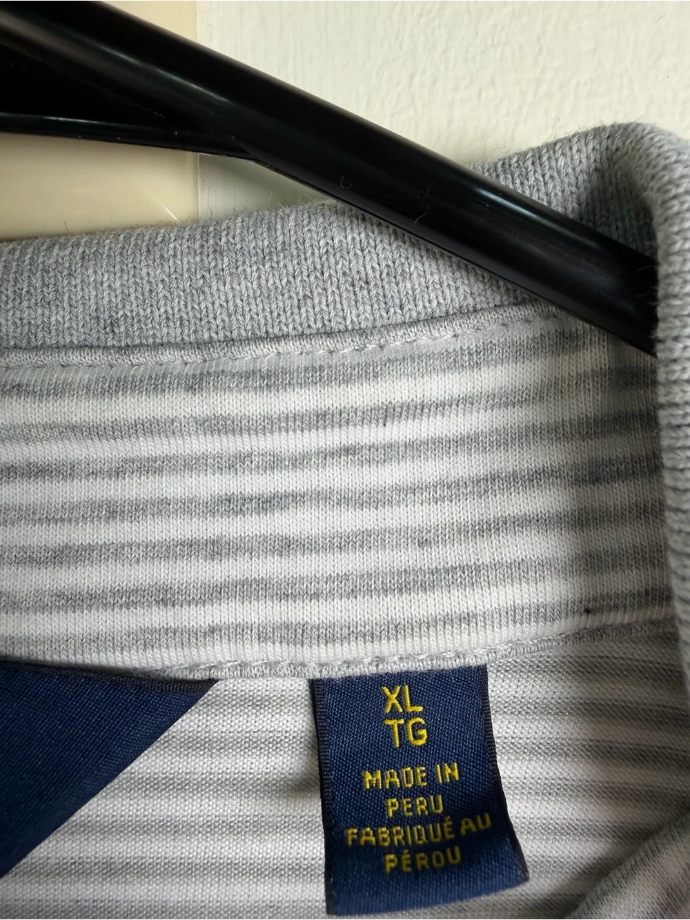 Men’s Polo Golf Ralph Lauren Golf Shirt Gray And White Striped XL